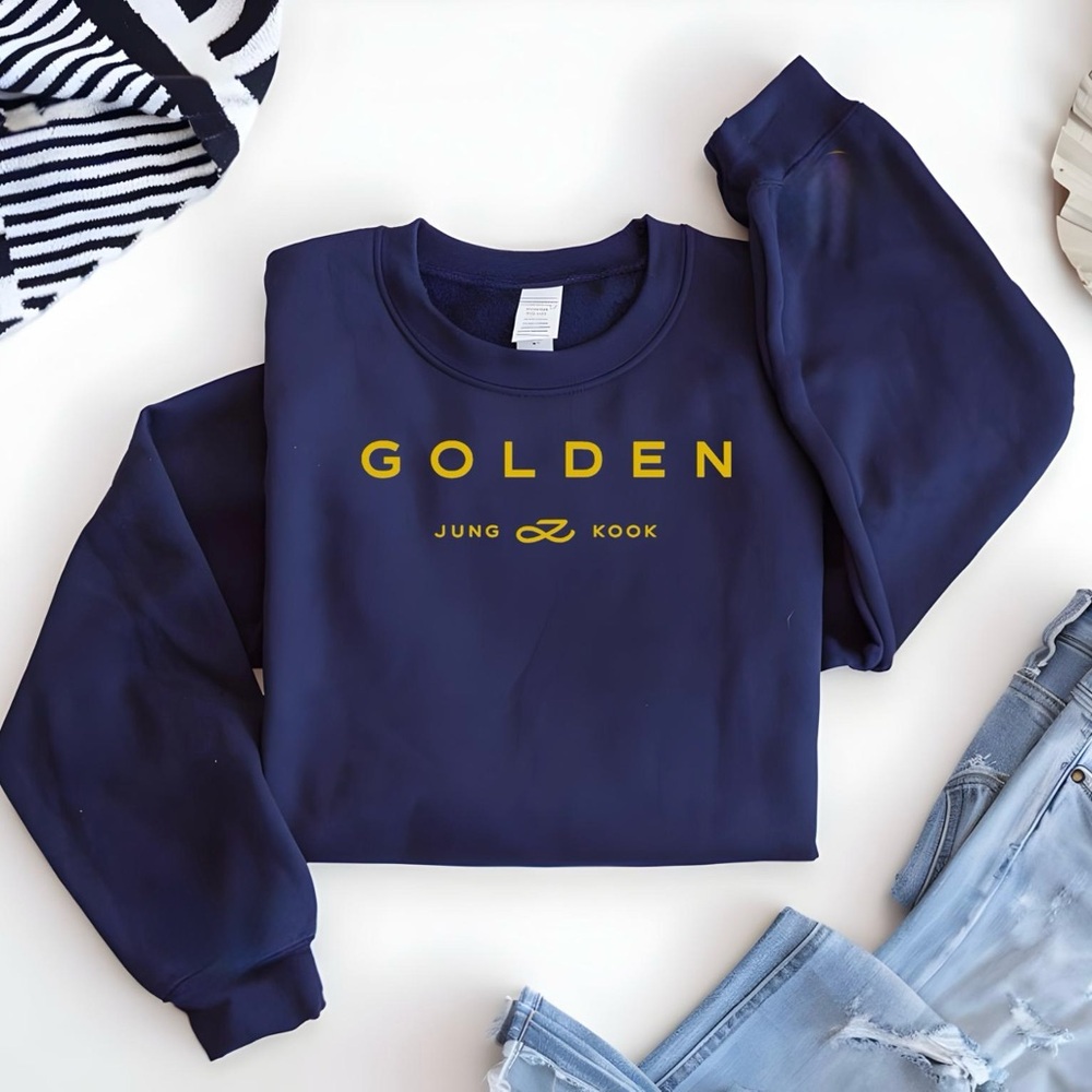 Golden embroidered Navy Sweatshirt ( Jungkook)